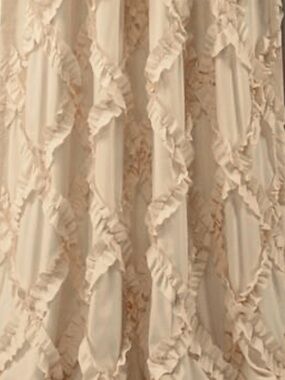 Lush Decor Avon Ruffle Curtains Beige 54x84 2 Panels Soft Elegant